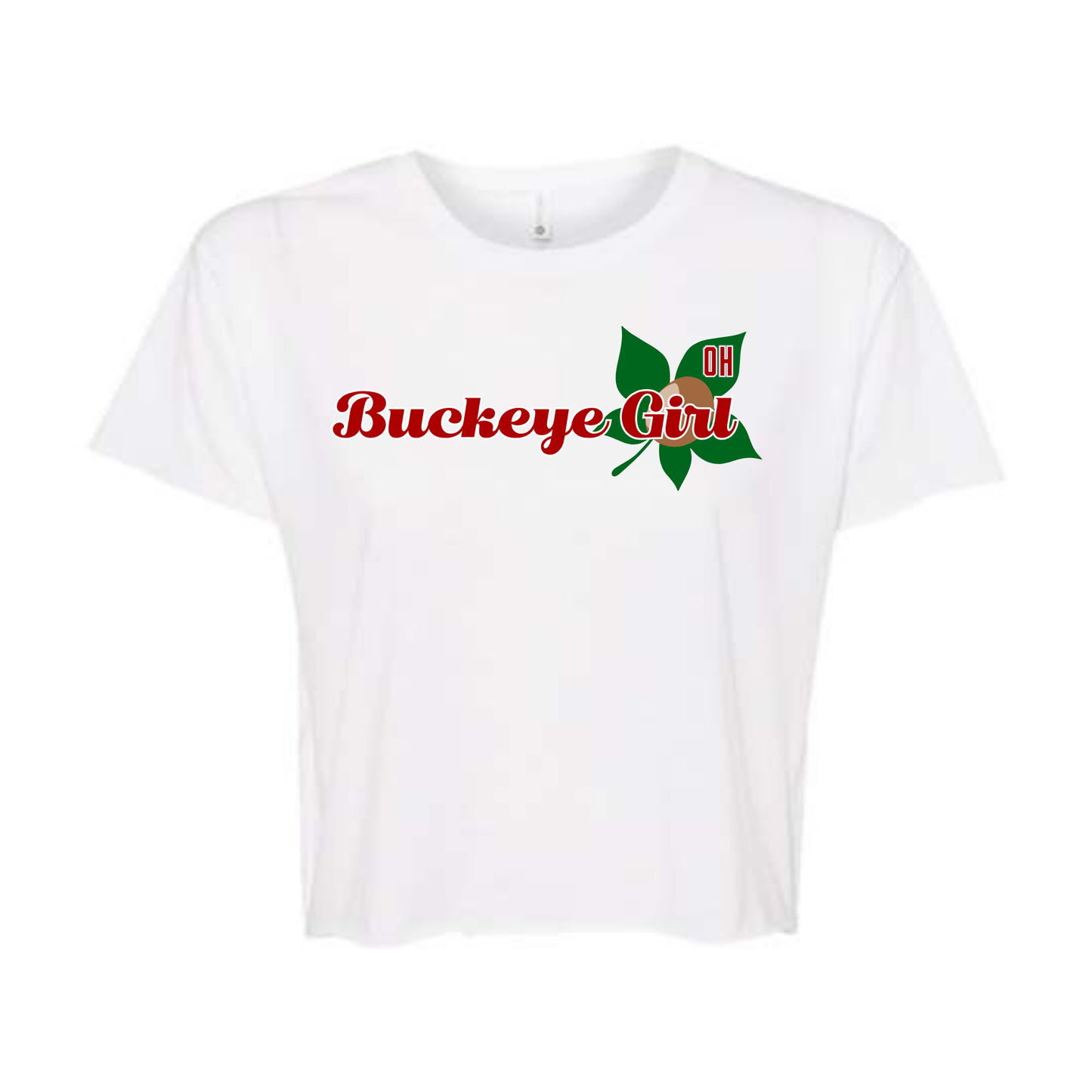 Buckeye Girl Cropped Tee | Next Level Women's Ohio Graphic Crop Top
