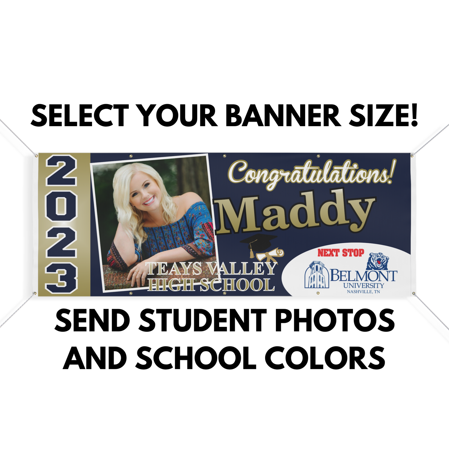 Graduation Banner Class of 23 Custom 13 oz. Graduation Banner