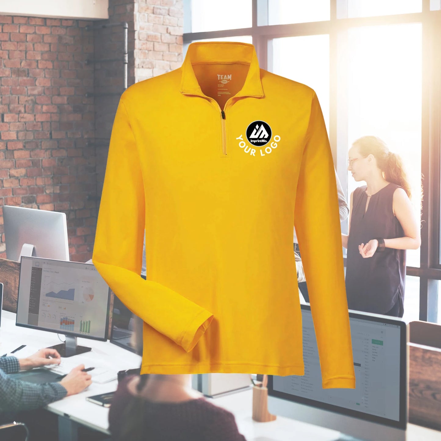 MENS Full Color Custom Printed Quarter Zip Sweatshirt, Heat Seal Text Logo Sweatshirt, Monogram Zip Sweatshirt, Quarter Zip Sweatshirt Logo