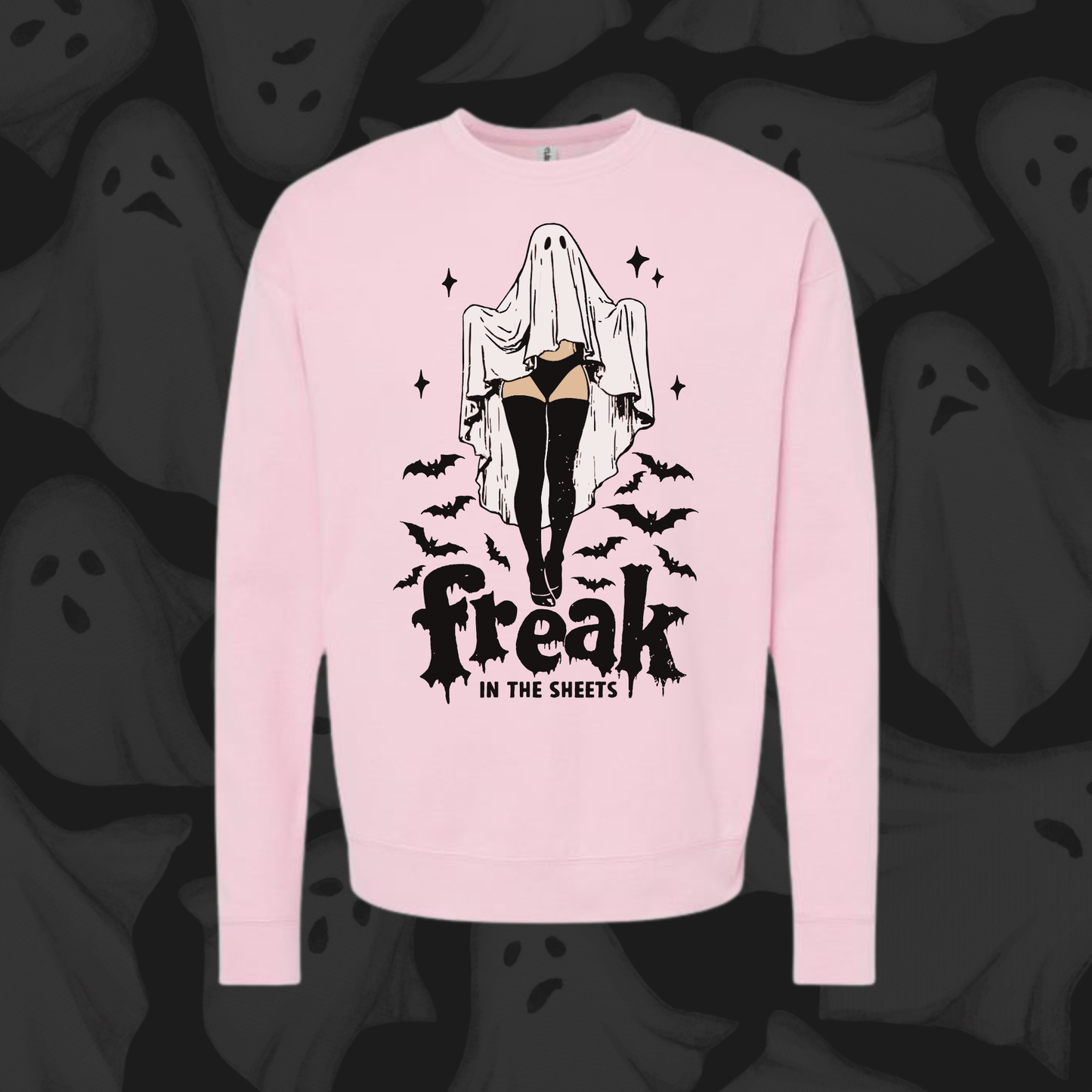 Freak in the Sheets Halloween Sweatshirt | Funny Ghost Spooky Season Crewneck